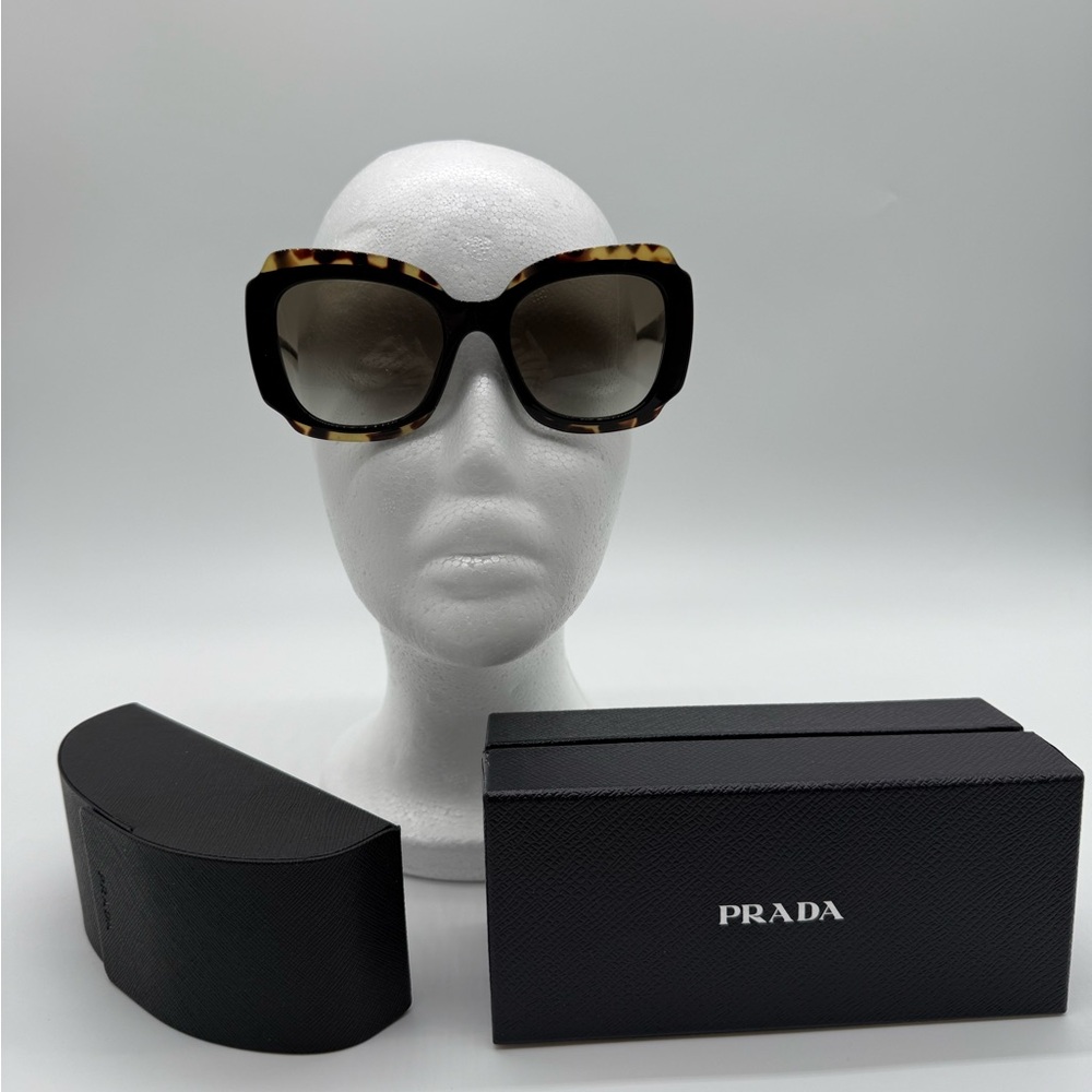 Prada 16YS Brown Oversized Sunglasses with Gold Details
